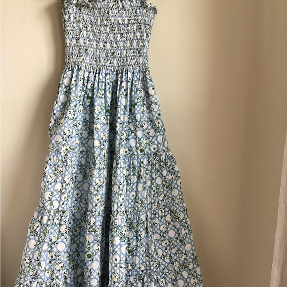 Hill House Home The Ellie Nap Dress Blue Basketweave Vine Size XS - Picture 8 of 14